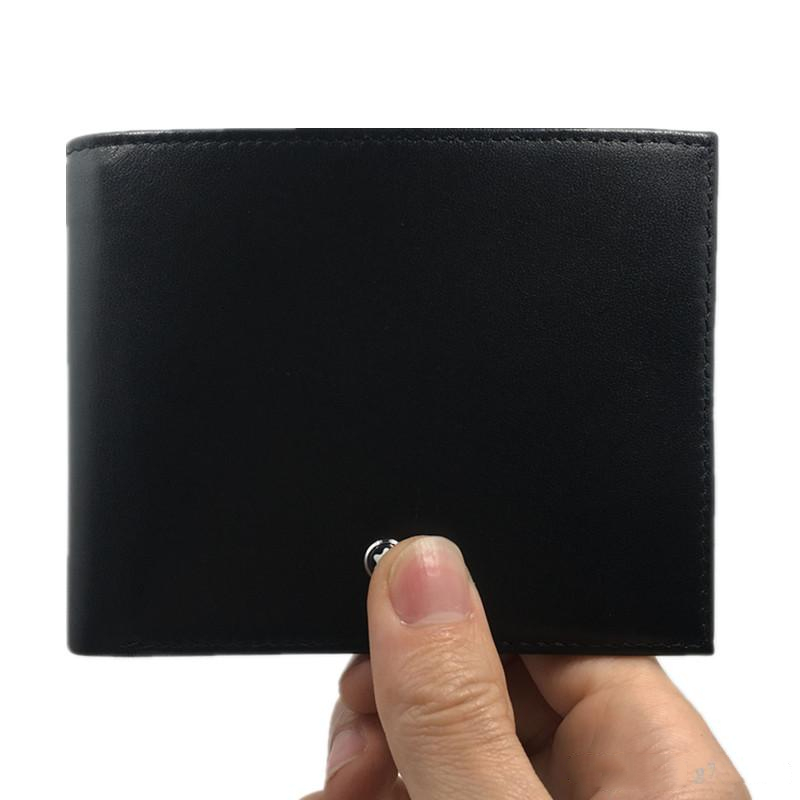 

Classic Black Leather Men Credit Card Holder Luxury Wallets for Business Man Office Male Wallet Mature Man Bifold Wallet ID Card Case Purse