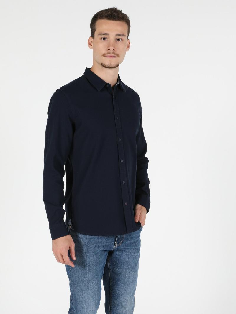 

Men Long Sleeve Shirt CL1050122 Men's Casual Shirts, Dark navy