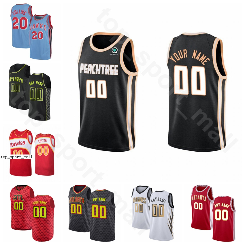 

''nba''Screen Print Basketball Vince Carter Jerseys Damian Jones Kevin Huerter Dewayne Dedmon Jeff Teague Treveon Graham City Finished Edition, Men blue