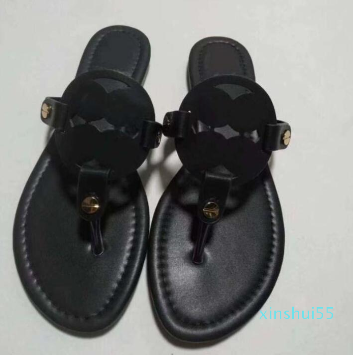 

Fashion-Fashion classic Leather Sandals popular Women sheepskin Summer leisure Beach Sandals Flip Fllop, 13