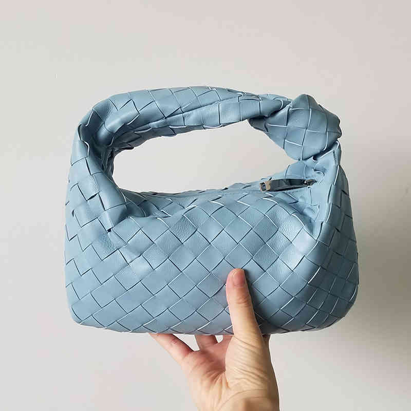 

Designer Handbags Bottegav Venetas 2022 Boliz Fashion Knotted Portable Mini Jodie Nappa Sheepskin Woven Bag, Polar blue reservation