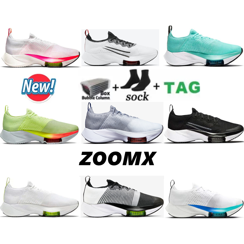 

2022 New Zoomx Tempo Next% Mens Running Shoes Grey Blue Black White Rose Pink Volt Orange Hyper Turquoise Men Women Sports Sneakers Trainers US 5.5-11, Box