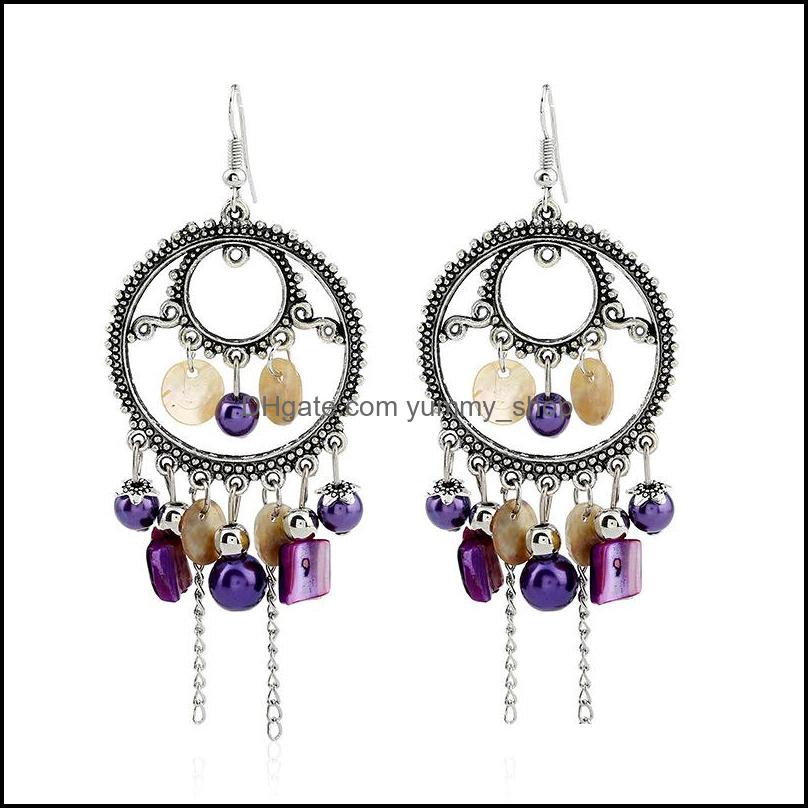 

Dangle Chandelier Earrings Jewelry Sier Drop For Women Girl Bohemian Hollow Round And Fashion Wholesale - 0822Wh Delivery 2021 Vi1Nq
