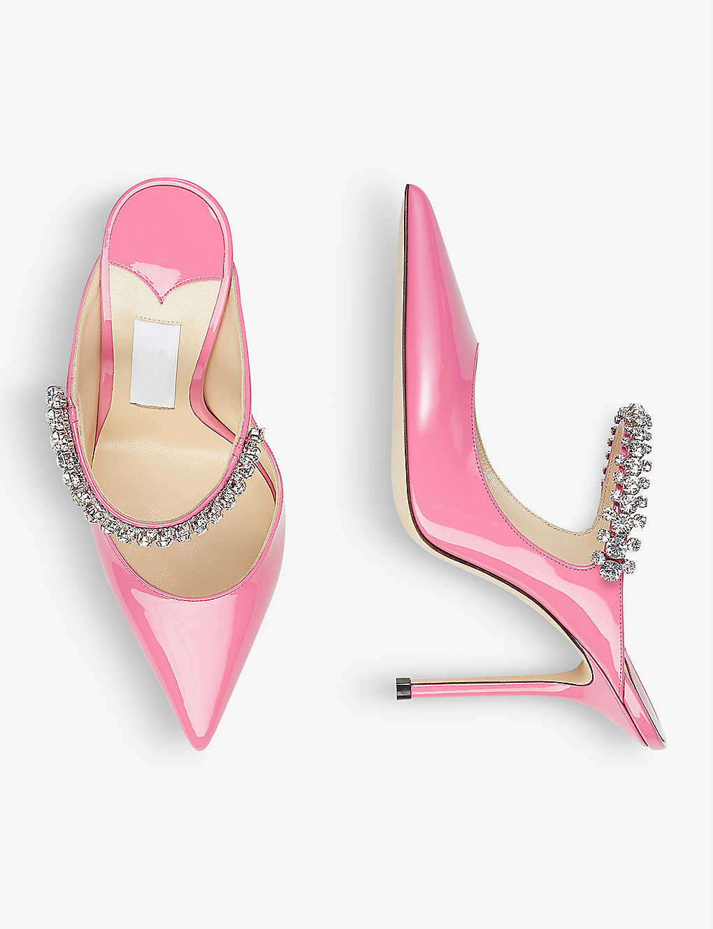 

22s Luxury brands Sandals Slipper Ladies Bing 100 crystal-embellished patent leather heels Crystals Ankle Strap Wedding Dress With Box EU34-43, 11