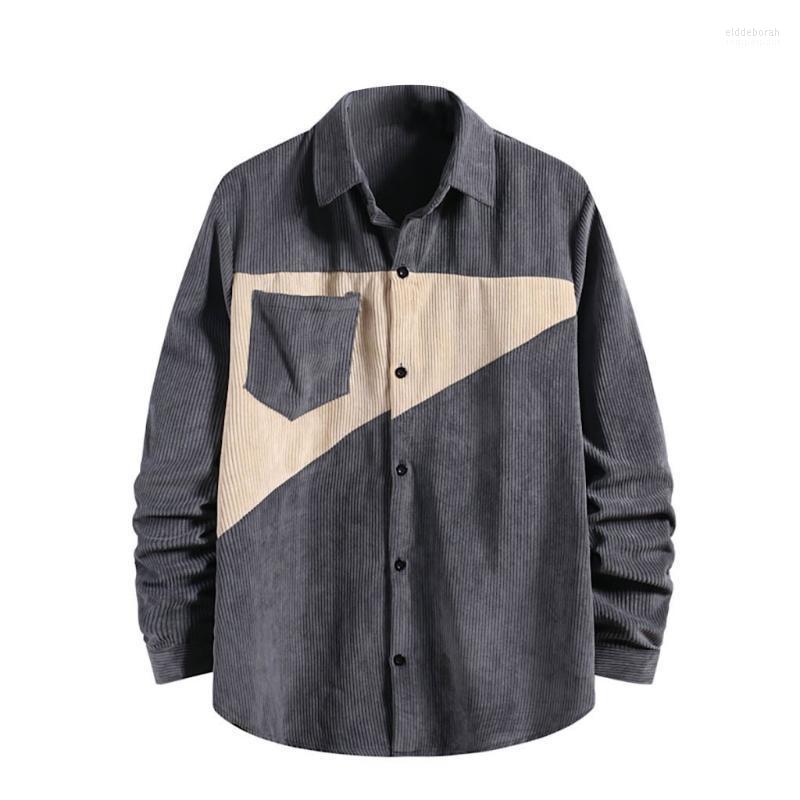 

Men' Loose Shirts Corduroy Shirt 2022 Mens Autumn Fashion Coat Casual Long Sleeve Solid Tops Blouse #3 Eldd22