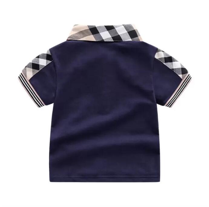 

Children's shirt summer fashion boys' T-shirt short sleeve Lapel girls' T-Shirt Top, Blue