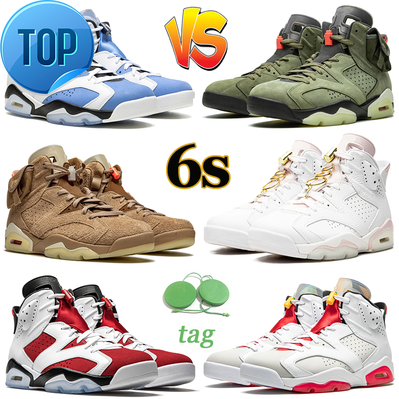 

UNC 6s Mens Basketball Shoes 6 Gold Hoops British Khaki Cactus Mint Foam Infrared HARE Men Womens Trainers Sports Sneakers, Maroon