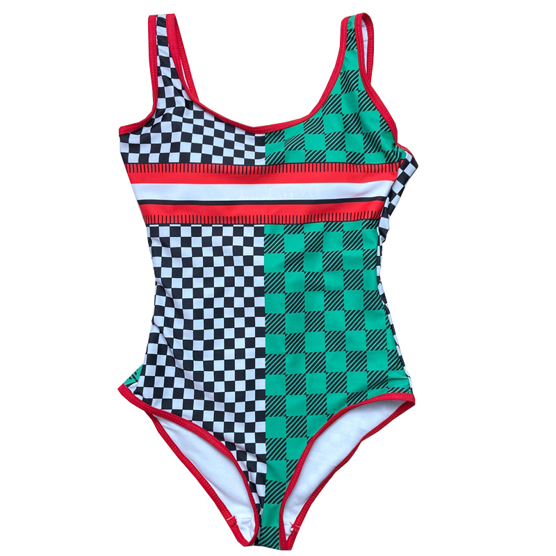 

One Piece Swimsuit Women Designer Slim Print Triangular One-piece Loose Shoulder Strap Bikini Swimwear