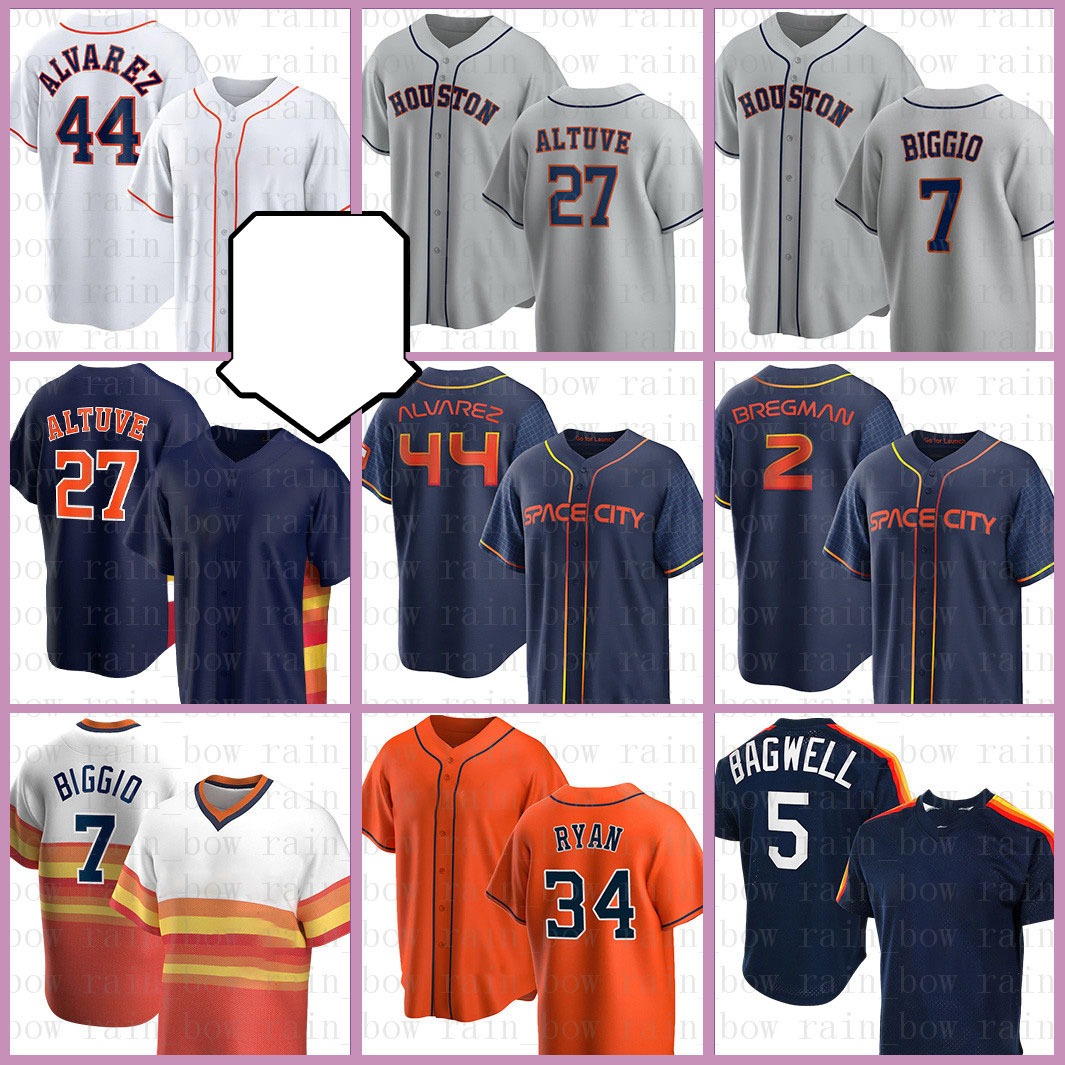 

Astros Baseball Jersey 27 Jose Altuve Yordan Alvarez Craig Biggio Alex Bregman Nolan Ryan Jeff Bagwell Justin Verlander Carlos Correa Yuli Gurriel Michael Brantley, Jersey(taikongren)