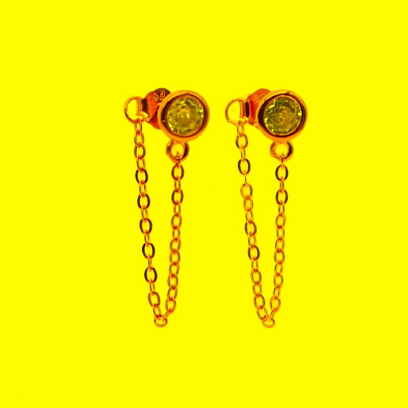 

Dangle & Chandelier Fashion 925 Sterling Silver Gold Color Earrings Bohemian Cubic Zirconia Round Cute Drop For Women Jewelry GiftDangle