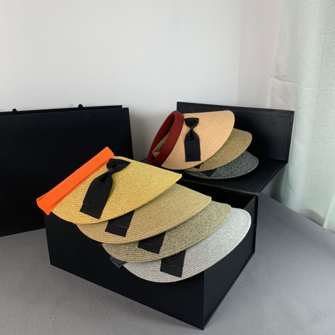 

casquette women's caps ball hat straw woven bow metal logo 7 colors available