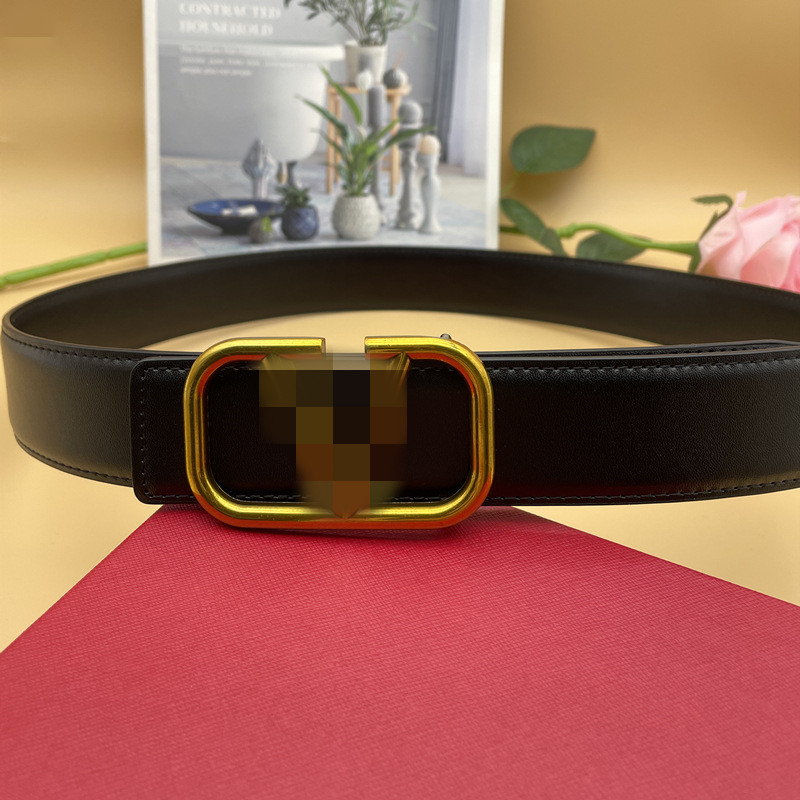 

Black red orange blue designer men's belt with alloy V buckle for women's CEture high quality leather belt, A gift box