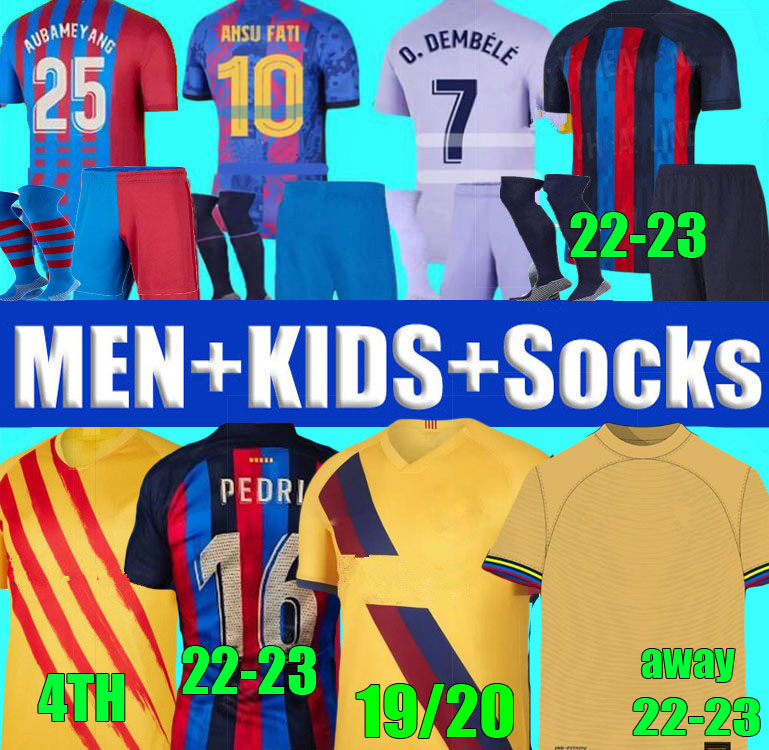 

Camisetas de football Barcelona ADAMA AUBA soccer jersey 4th 2021 2022 FERRAN MEMPHIS PEDRI men kids kit 21 22 23 ANSU FATI F. DE JONG DEST DAVI ALVES shirt sets socks, Pans away