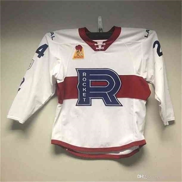 

C26 Nik1 2020 Laval Rocket #24 Daniel Audett Hockey Jersey Embroidery Stitched Customize any number and name Jerseys, White