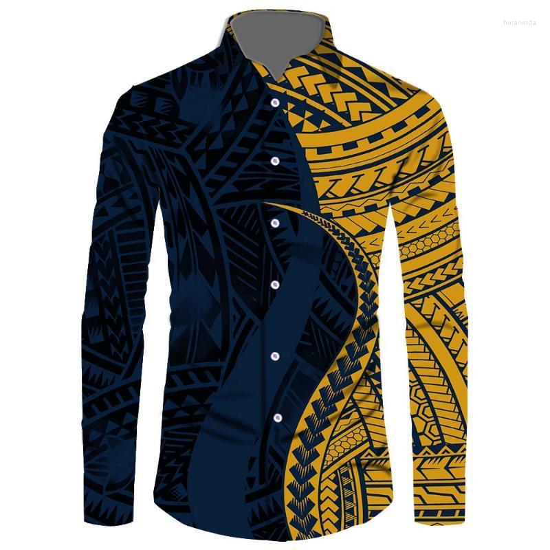 

Men's Dress Shirts Spring Men Long Sleeve Samoan Summer Viking Autumn Custom Print Plus Size Puletasi Classics High QualityMen's Hora22, 10