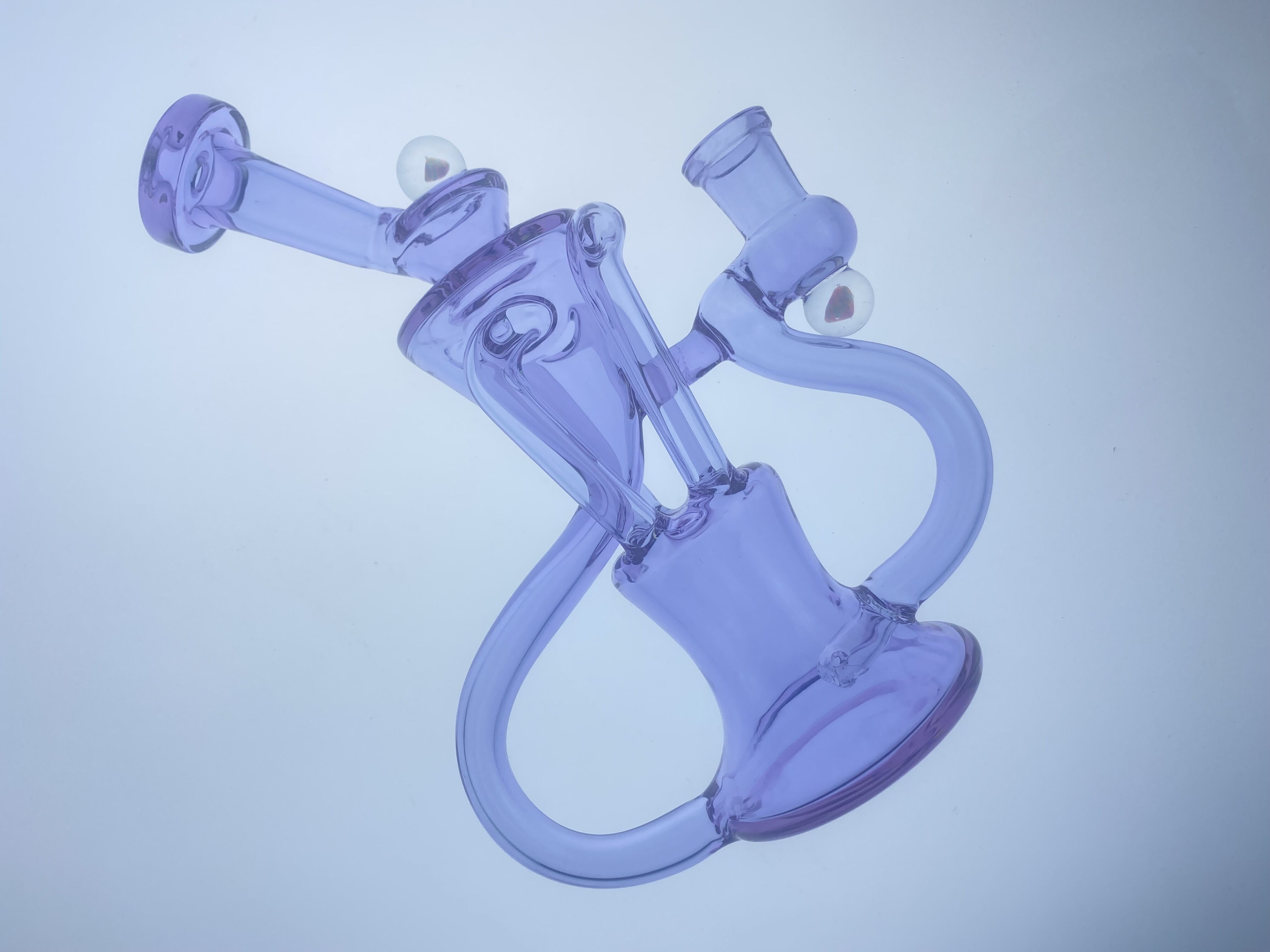 

Smoking Pipes 4 arms recycle purple cfl with 2 opals high quality 14mm joint