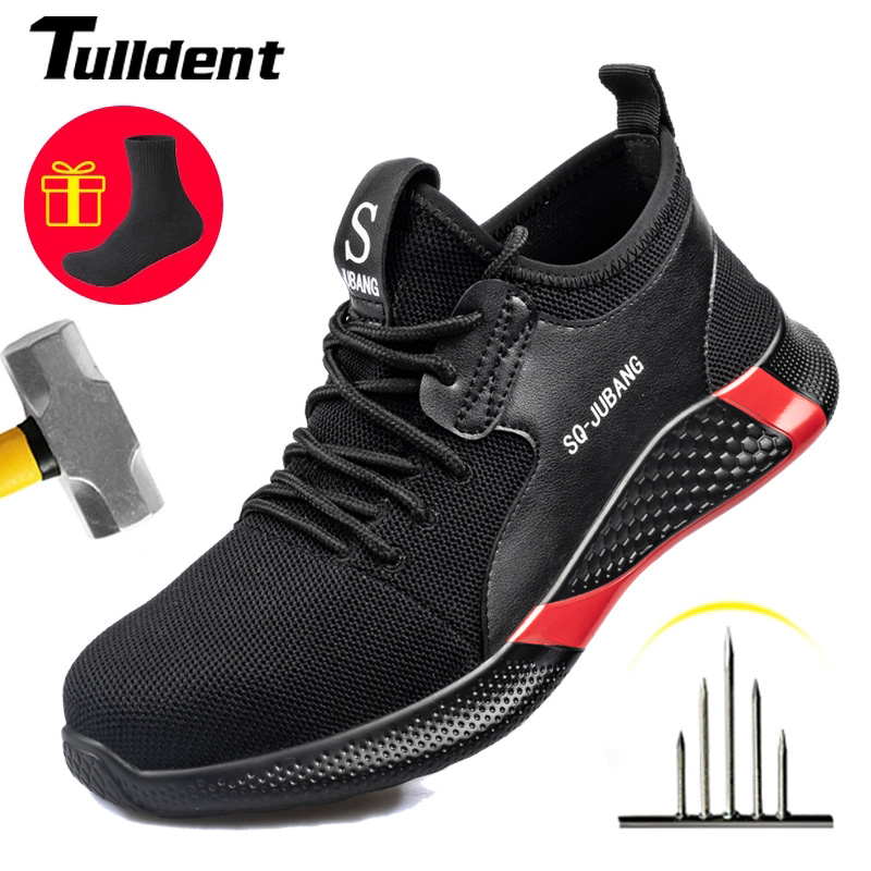 

Safety Work Shoes For Men Anti-Smashing Steel Toe Cap Working Boots Indestructible Construction Safety Work Sneakers Male, Safety shoes