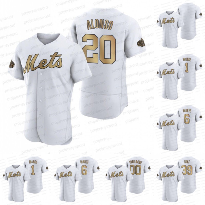 

2022 All-Star Game Gold Baseball Jersey Jeff McNeil Starling Marte Pete Alonso Ryan Helsley Chris Bassitt Carlos Carrasco Edwin Diaz Colin Holderman Mark Canha, Custom