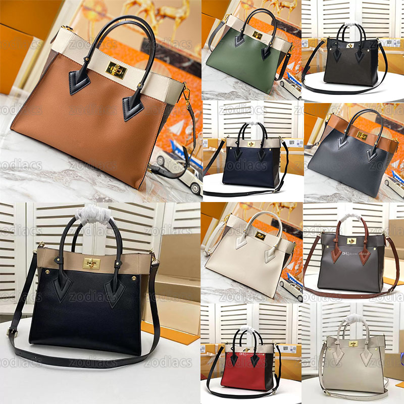 

On My Side MM Totes Gold lock Crossbody Handbag Shoulder bag Women Luxury Designerelegant stitching fine grain calf lady Shopper strap Handbag 53823 bags, Customize