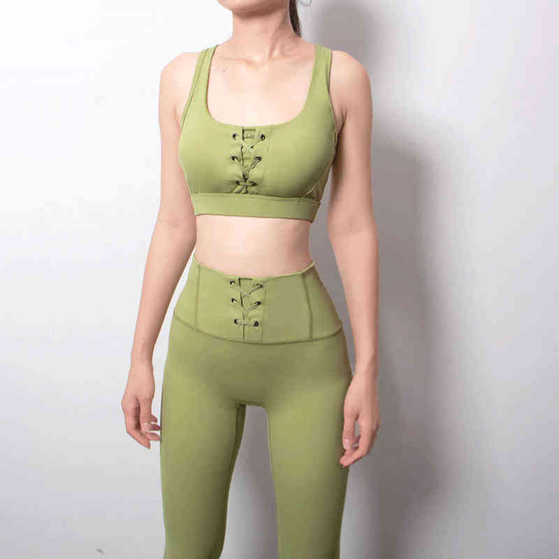 

Seamless Yoga Set Sport Suit Two Piece Set Women Gym Clothing Workout Sportswear Yoga Set High Waist Seamless Leggings Sport Top T220725, Green