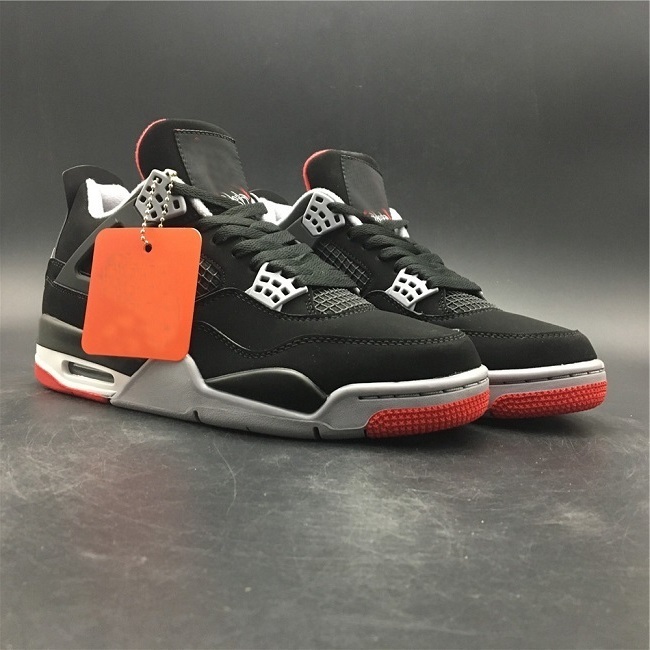 Chaussures de marque de qualité supérieure 4 Bred Man Basketball Noir Ciment Gris Sommet Blanc Feu Rouge Sports de plein air décontracté 308497-0
