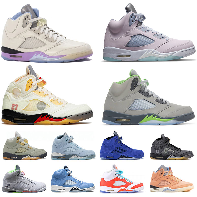 

DJ Khaled Jumpman 5 5s V Mens Offs White Basketball Shoes Retro Designer Green Bean Hare Prfc Fire Red Black Muslin Easter Gators Sports Sneakers Trainers Big Size 13, B19 40-47 fire red