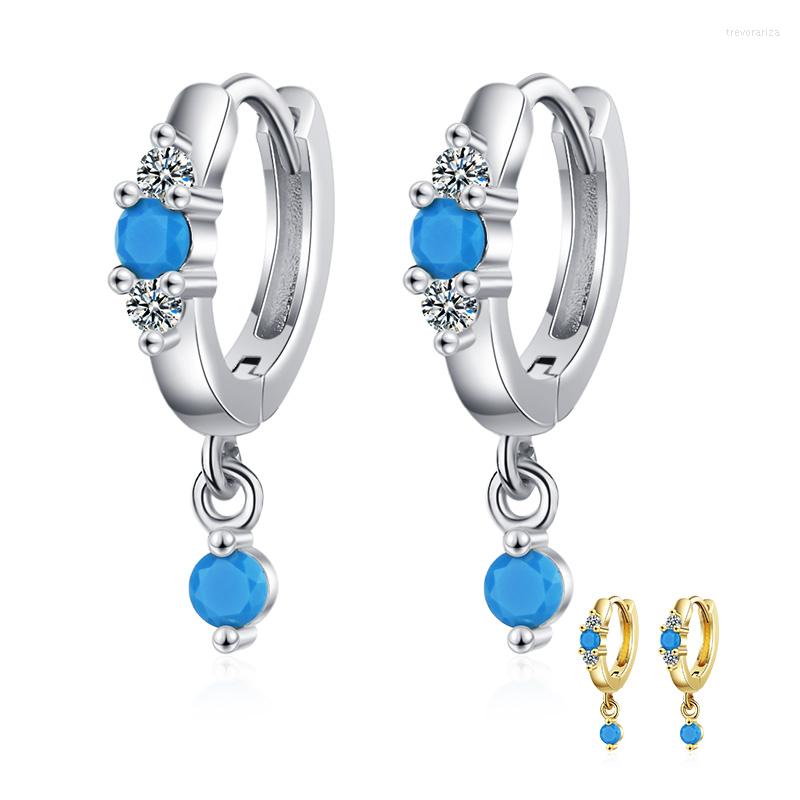 

Hoop Earrings & Huggie Silver Color For Women Luxury 14k Gold Turquoise Earring Minimalism Sleeper 2022 Trend Original Fashion JewelryHoop