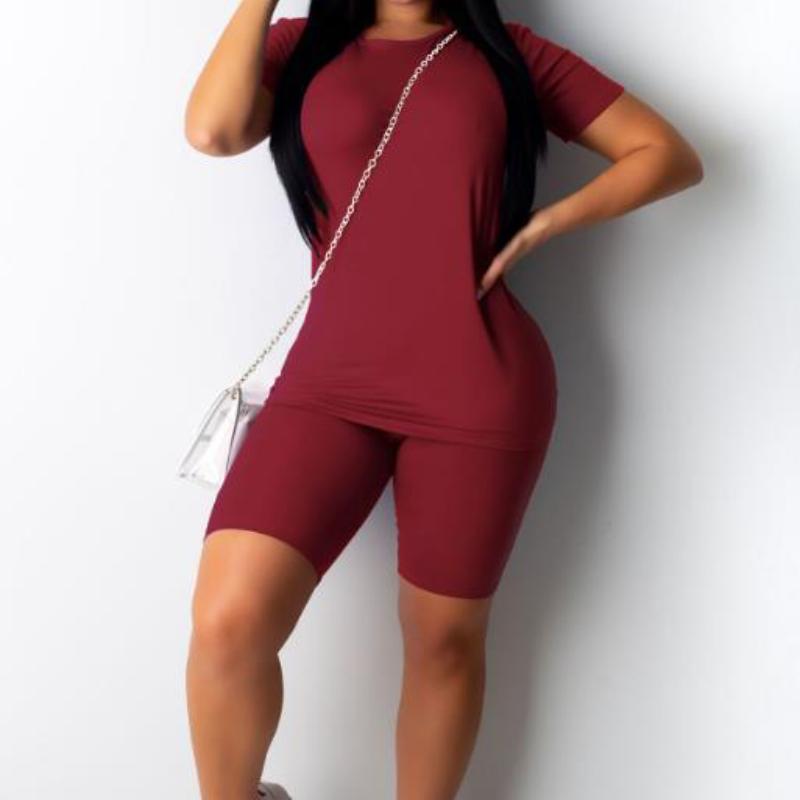 

Women' Tracksuits Women Two Piece Set T Shirts And Shorts Summer Short Sleeve O-neck Casual Joggers Biker Sexy Outfit For Woman 5xl, Orange