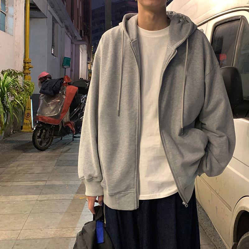 

Men's Hoodies & Sweatshirts Casual Spring Autumn Men Solid Color Jacket Fashion Hip Hop Harajuku Mens 2022 Outwear High Street Tops Streetwe