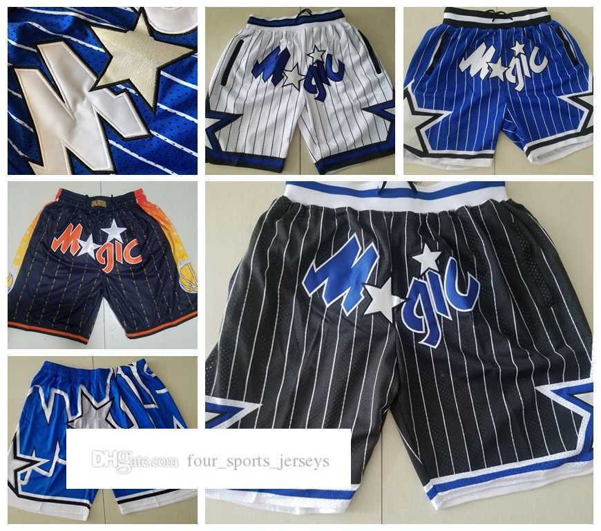 

Orlando''Magic''Men Basketball Shorts JUST DON Stitched Mitchell and Ness With Pocket Zipper Sweatpants Mesh Retro Sport PANTS -2XL