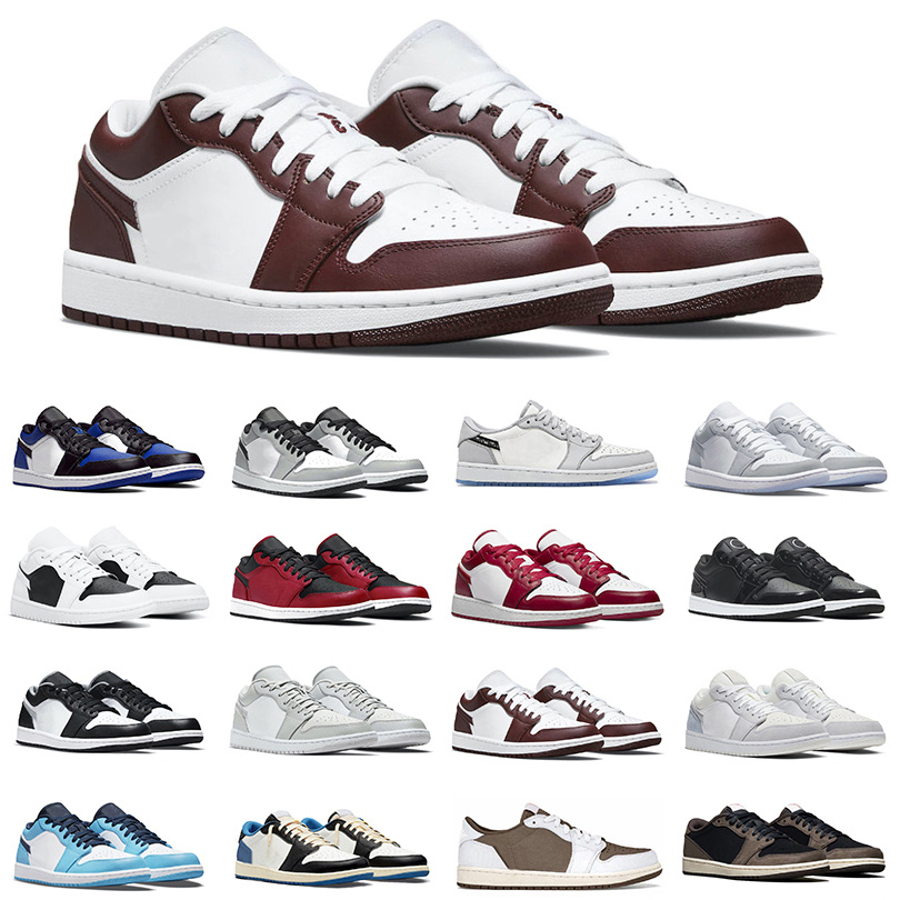 

Team Red low Mens Womens Basketball Shoes Royal Toe Varsity Red Cardinal UNC Panda Shadow Light Smoke Grey White Camo Paris Black and White Sports sneakers, Box