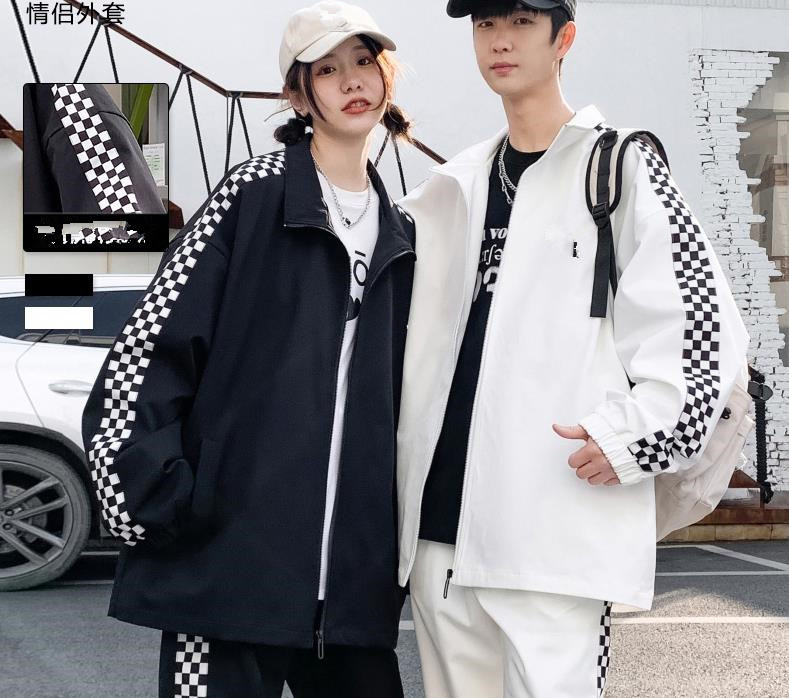 

New Dress Men's Classic Casual Jacket Mens Spring Autumn loose Top Outerwear Women's sports Jackets Couple Coatover Coat Youth Windbreaker Outwear Clothing A001, Black
