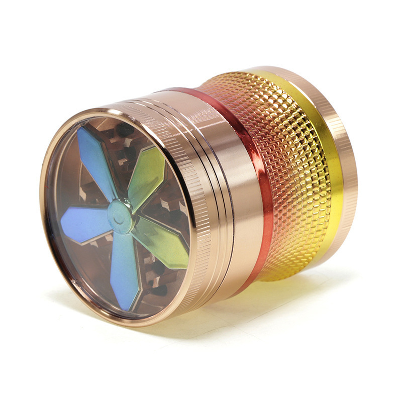 

Zinc alloy herb grinders new arrivel 63mm four-layer maple leaf plastic waist shrinkable dazzle smoke set grinders