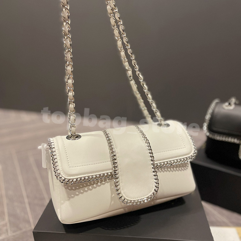

New Cross Body Bag Womens Black Chain Bag Designer Shoulder Handbag White Fashion Senior Heavy