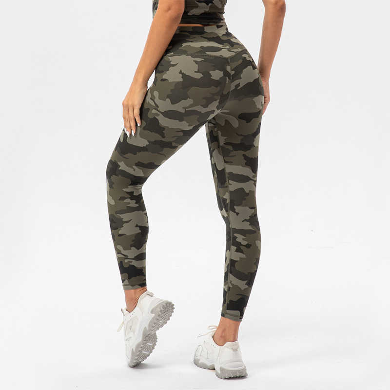 

L-311 Yoga Capris Camo Gym Leggings Running Fitness Women Tights Direct Spray Printed Pants Sports Activewear Trouses, Carbon camo