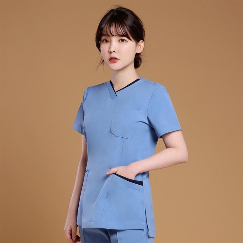 

Women' Two Piece Pants Spa Sauna Female Receptionists Workwear Sets Foot Bath Massage Technician Uniforms Women Beauticians Beauty Salon Un