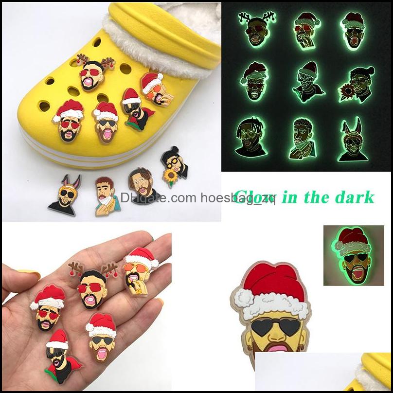 

Shoe Parts Accessories Shoes Wholesale Christmas Themed Glow In The Dark Croc Charms For Decoration Drop Delivery 2021 5Nvqi