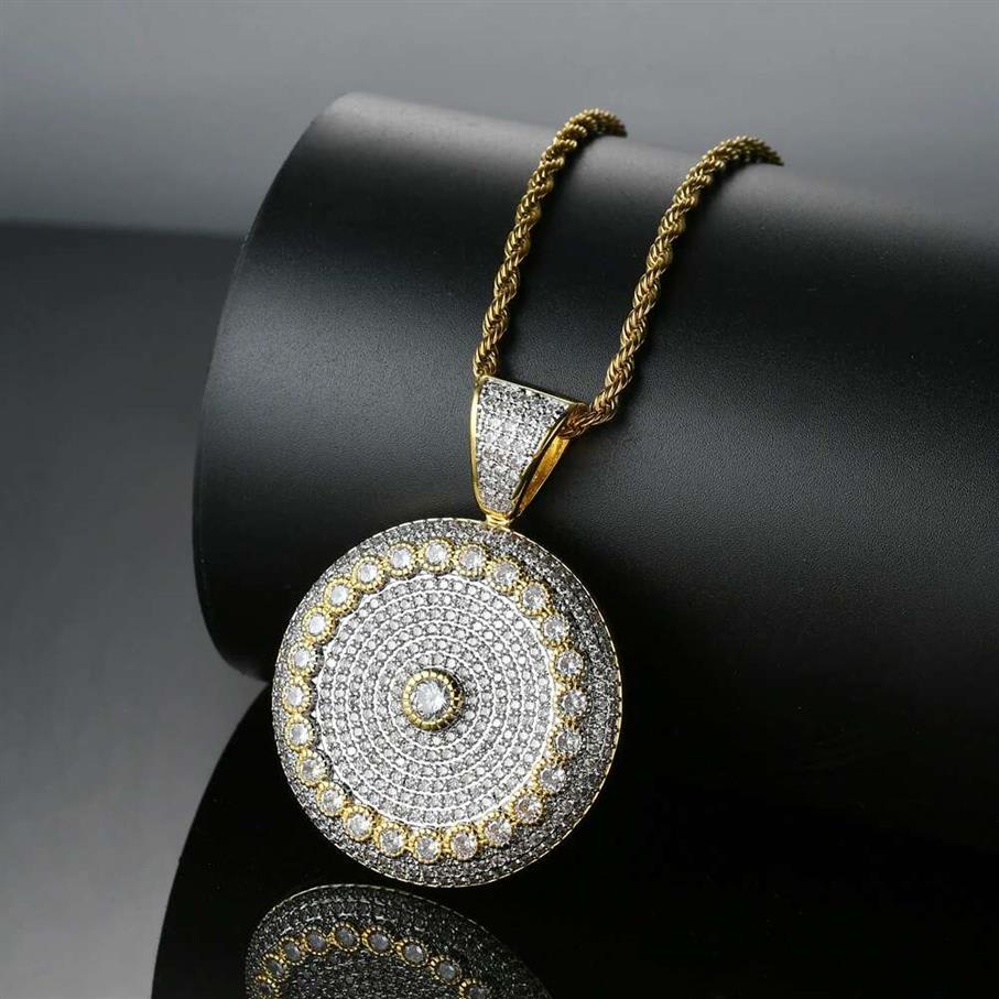 

hip hop target diamonds pendant necklaces for men luxury necklace golden silver jewelry real gold plated copper zircons Cuban chai268w