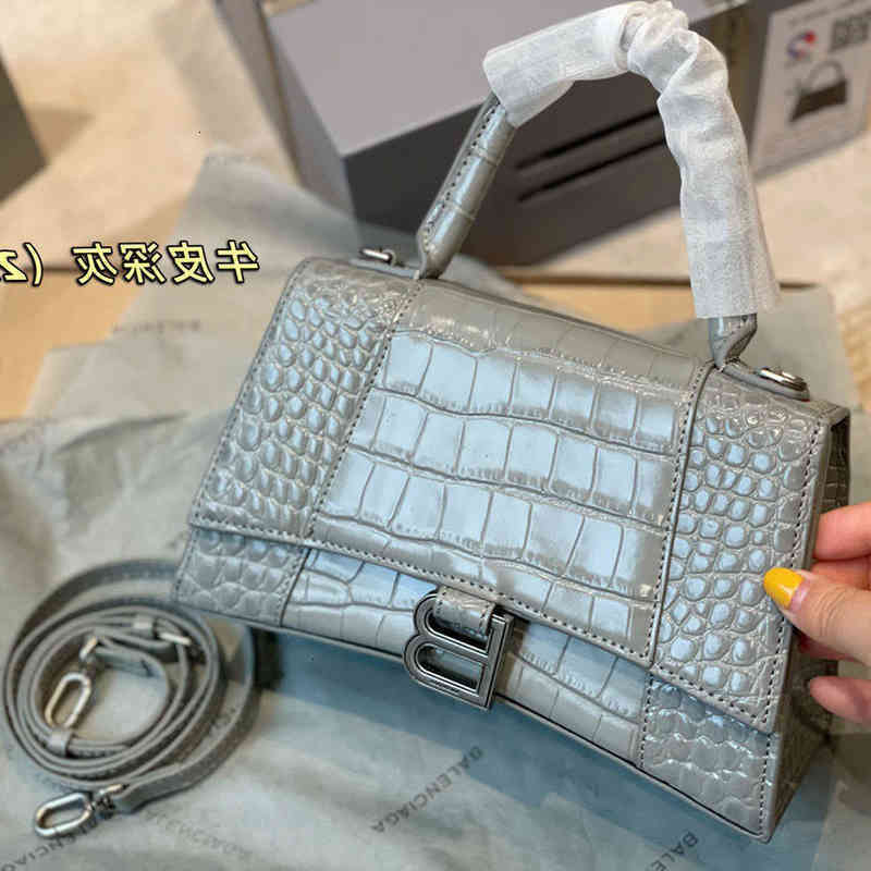 

Luxury B Handbags Designer 2022 Fashion b Family High Version Women's Bag Crocodile Hourglass Leather Single Shoulder Diagonal Handbag ffcx, Black gold