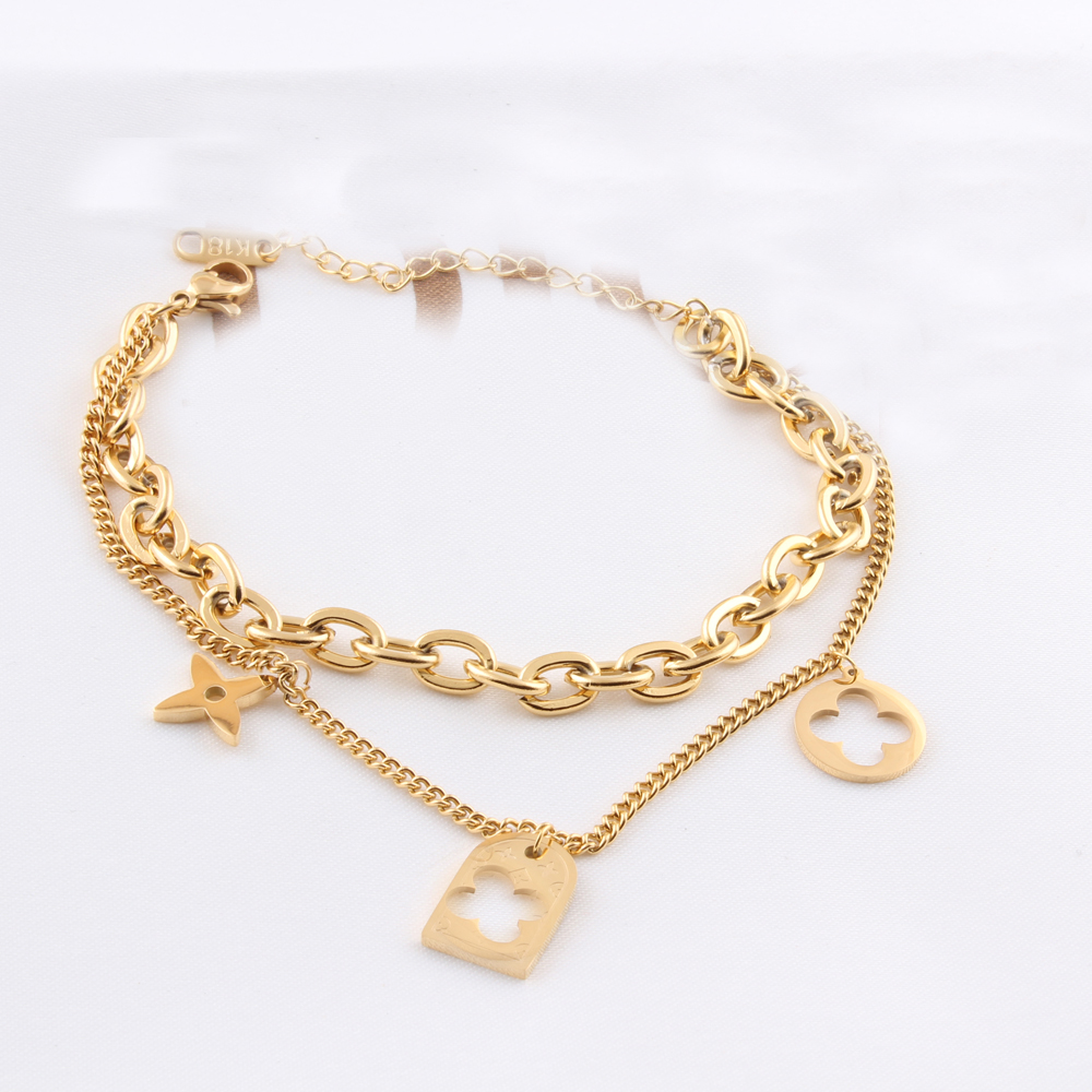 

15style Stainless Steel Bracelet 18K Gold Plated Letters Designer Bracelets Luxury Jewelry High Quality Bangle Gold-Plated Never Fade Not Allergic