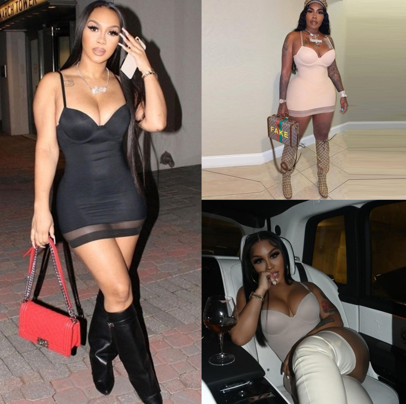 

2022 New arrivals Ladies mini Dress Summer Suspender Bra Sexy Backless Mesh Stitching Hip Wrap Skirt for womens XS-XL, Black