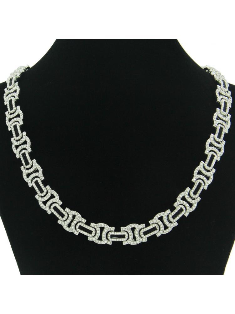 

Chains 13mm Personality Glitter Byzantinee Cuban Link Chain Choker Necklace Iced Out Cubic Zirconia Hip Hop Jewelry For Mem WomenChains