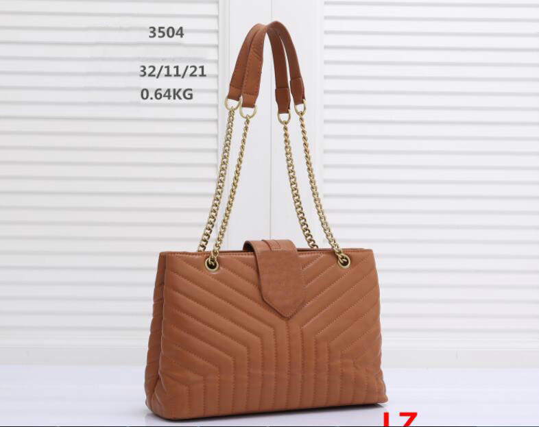

2022 Designer bags leather messenger crossbody tote bag WOMEN luxury gold chain strap diagonal shoulder Bags Lattice Luxury handbags 32CM, Black