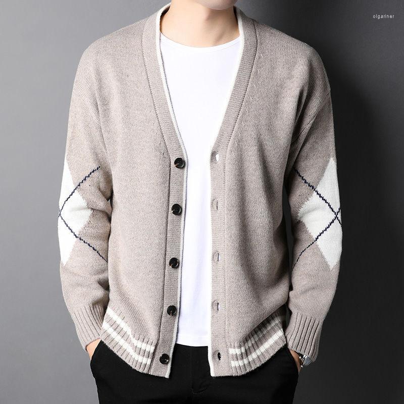 

Men's Sweaters Cardigan Coat Men Cotton Sweater Long Sleeve V-Neck Loose Button Tops Fit Knitting Casual Style Clothing Q47Men's Olga22, Khaki