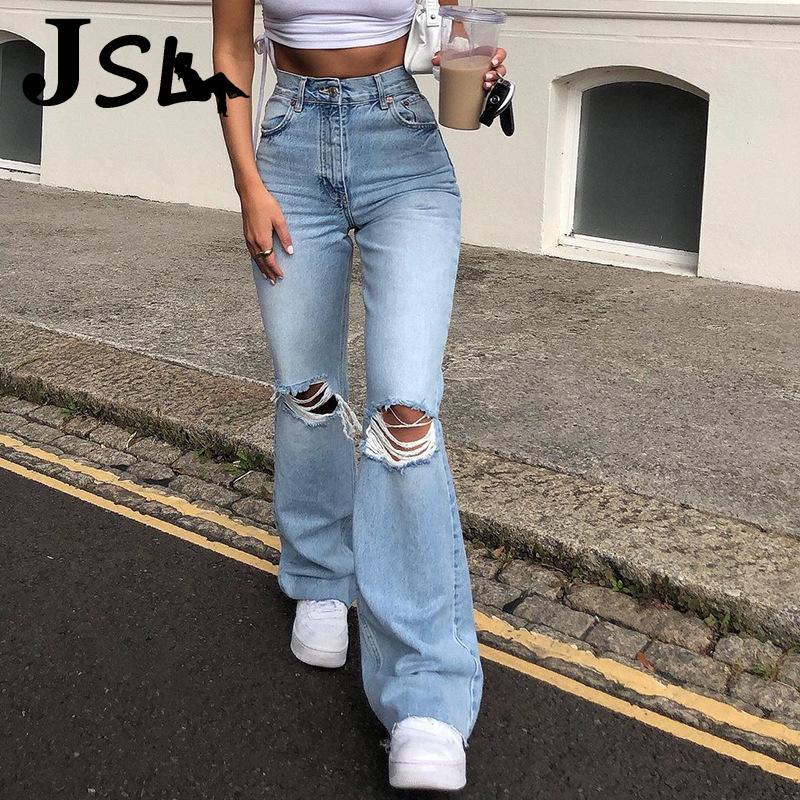

Women' Jeans 2022 Women Flare Denim Pants Female Loose Boyfriend Wide Leg Y2K High Waist Stright Trousers Mom Ripped, Darkblue