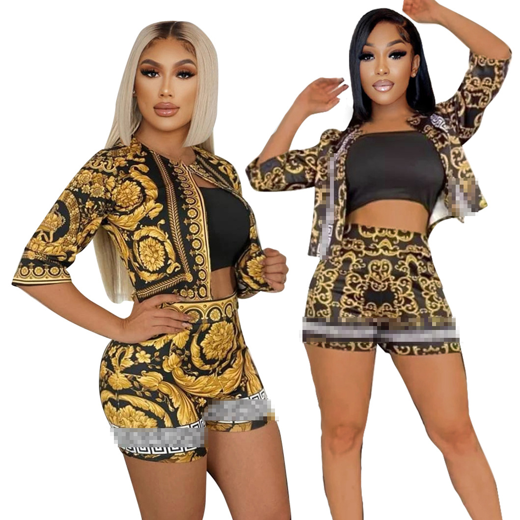 

Spring Summer Tracksuits Two Piece Pants women's white denim Jacket Designers high waist coat Girls Tees Sweater Mujer Jogger Party Dress Suit Size S, Yellow