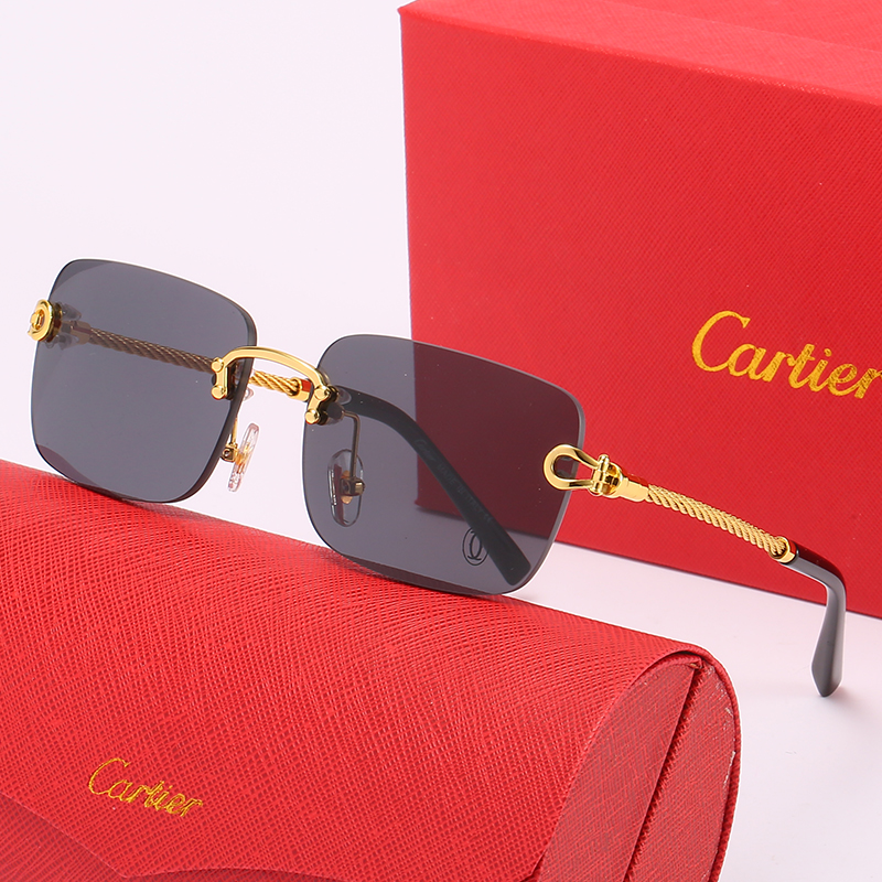 Designer sunglasses new frameless square metal glasses men and women business casual spring hinge small frame 18 color optical glasses