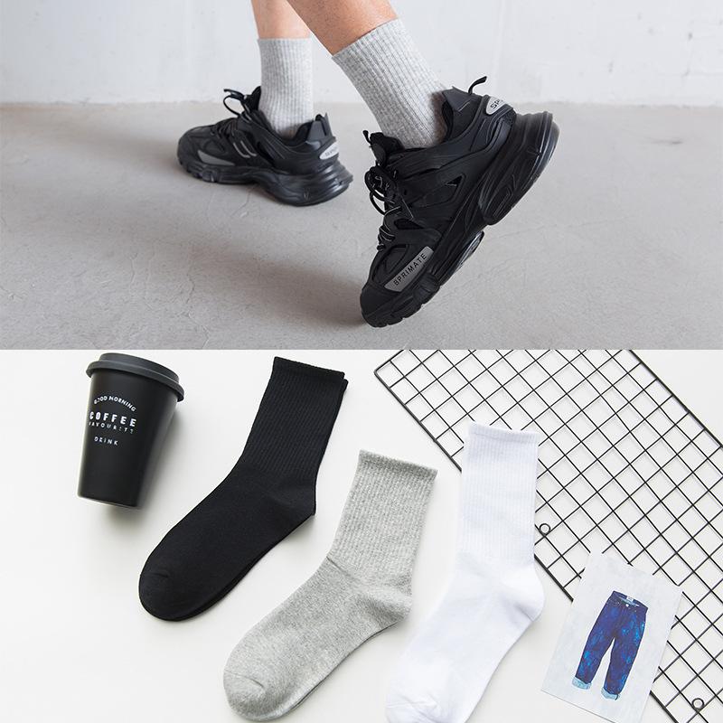 

Men's Socks Fashion Women's Versatile Basketball Street Breathable Shoes Middle Tube Sports Cotton Lovers Harajuku Men's Man FunnyMe, Black