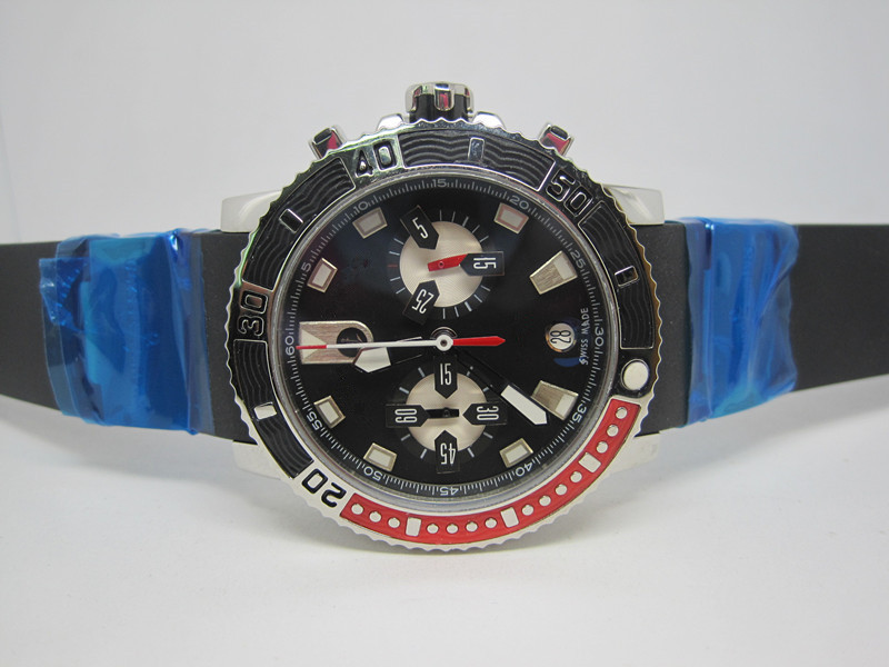 Hot Male Watches black rubber man watch Quartz Stopwatch Men style wristwatch 43mm black Face Transparent Back Cover 032-image-761196751
