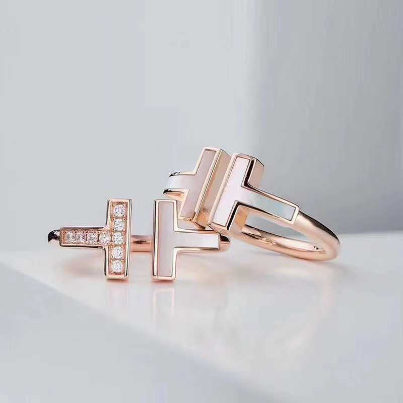 

women ring 925 silver luxury designer rings men brand zirconia fashion rings T style classic jewelry 14k gold plated Rose wed wholesale1111